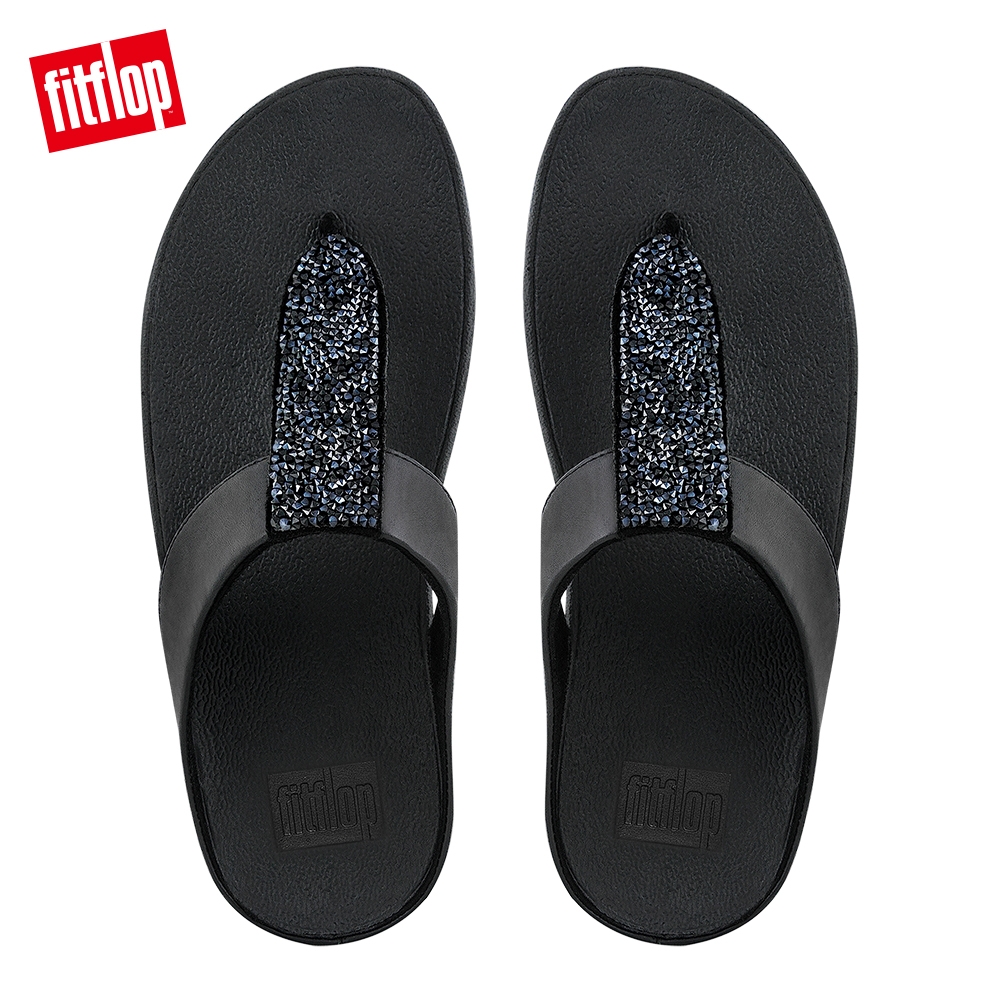 FitFlop SPARKLIE CRYSTAL TOE THONG 黑色