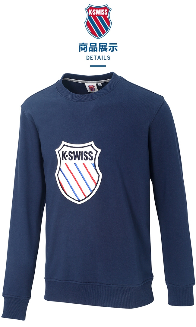 K-SWISS Court Sweaters圓領長袖上衣-女-深藍