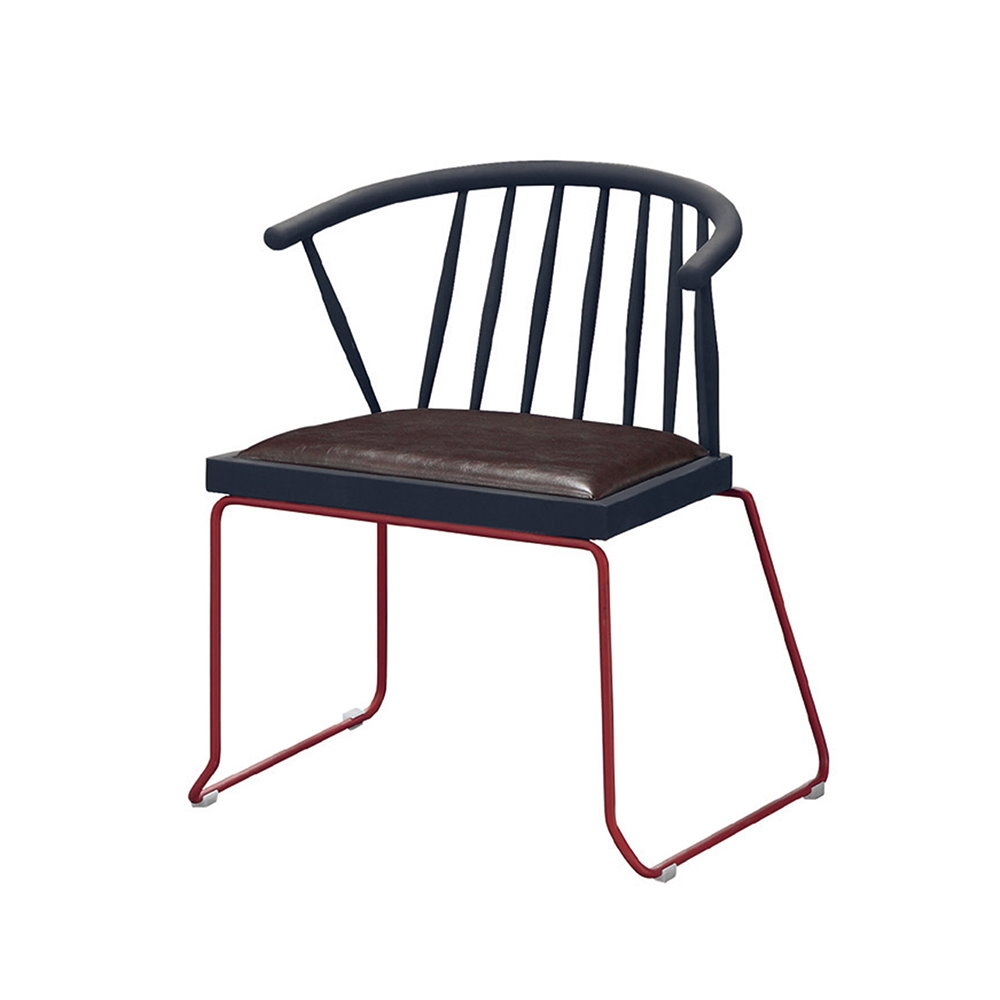 MUNA C1659型鐵製皮面休閒椅/餐椅 48X44X73cm