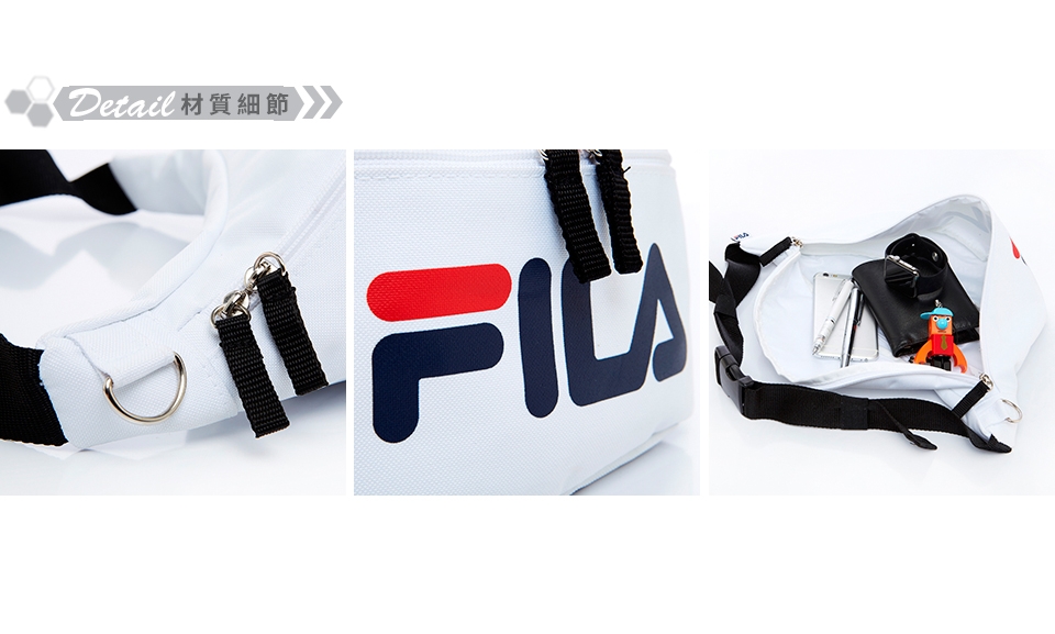 FILA 經典LOGO腰包-白 BWT-5102-WT