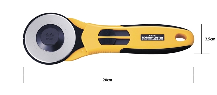 日本OLFA滾輪式切割布刀拼布刀圓形刀圓刃刀圓盤刀RTY-3/NS旋轉切刀60mm滾刀