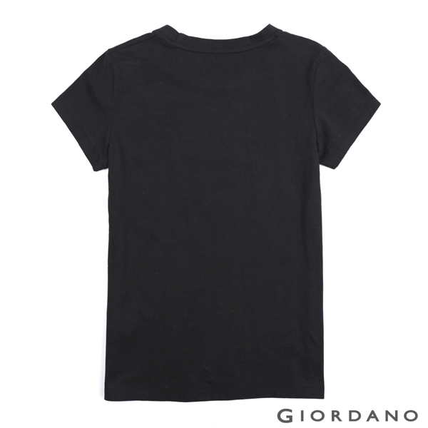 【GIORDANO】女裝DEAR WORLD系列印花T恤-32 標誌黑