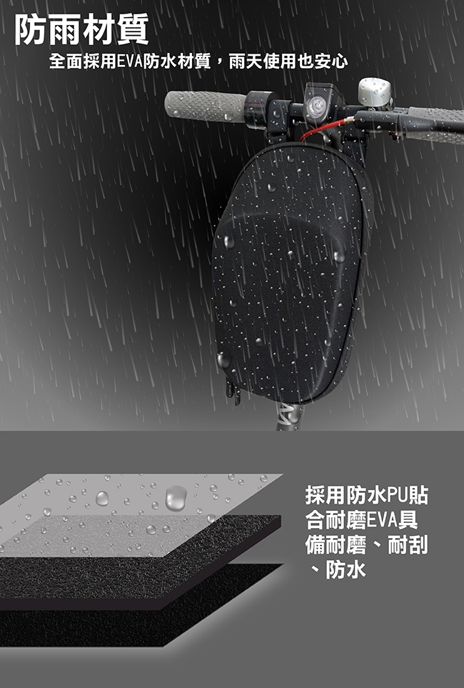 CARSCAM 滑板車防水多功能硬殼車頭包