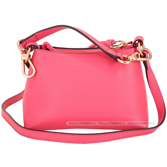SEE BY CHLOE Joan 迷你款 編織金屬圈牛皮兩用包(桃粉色)