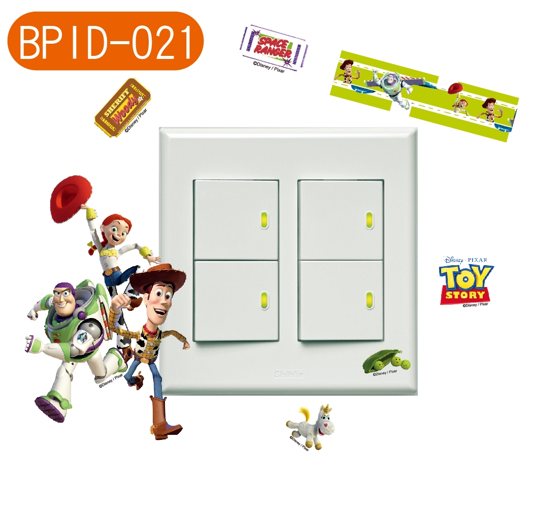 BPID021 玩具總動員系列迷你開關壁貼-玩具大進擊