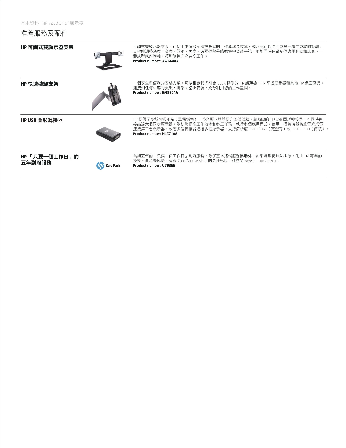 HP V223 21.5吋 TN 防眩光電腦螢幕