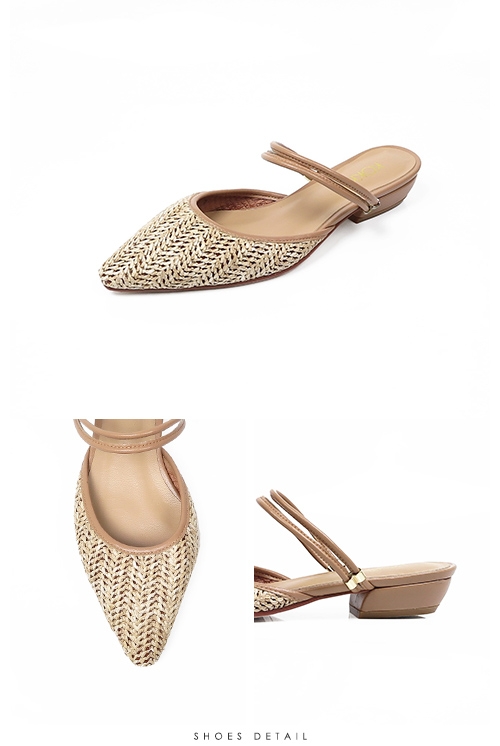 KOKKO -度假風麻編穆勒鞋-編織咖