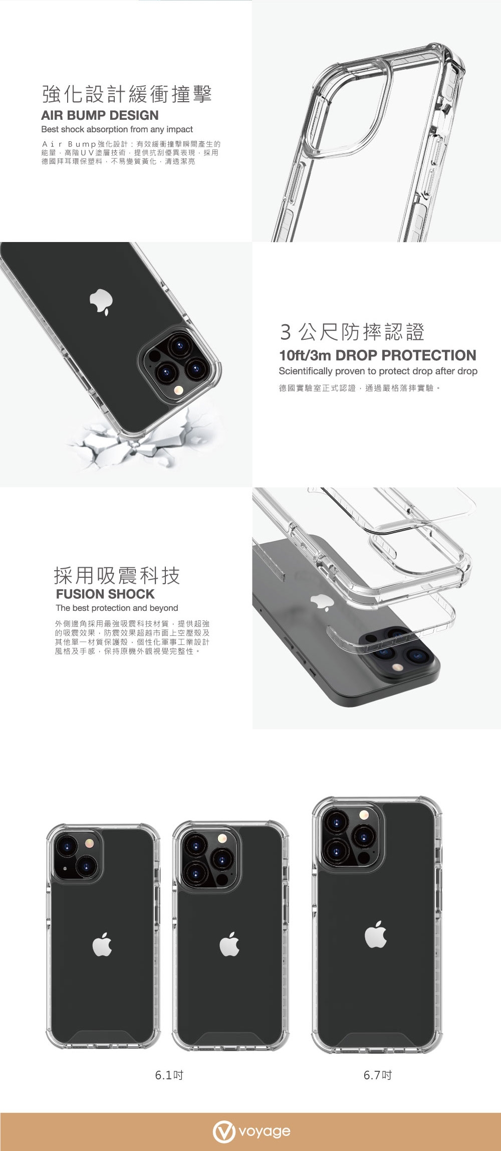 Voyage 超軍規防摔保護殼 純淨 Iphone 13 Pro 6 1吋 Apple適用手機殼套 Yahoo奇摩購物中心