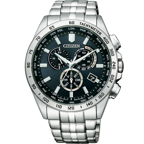 CITIZEN 星辰 無限之戰光動能電波錶(CB5870-91L)藍