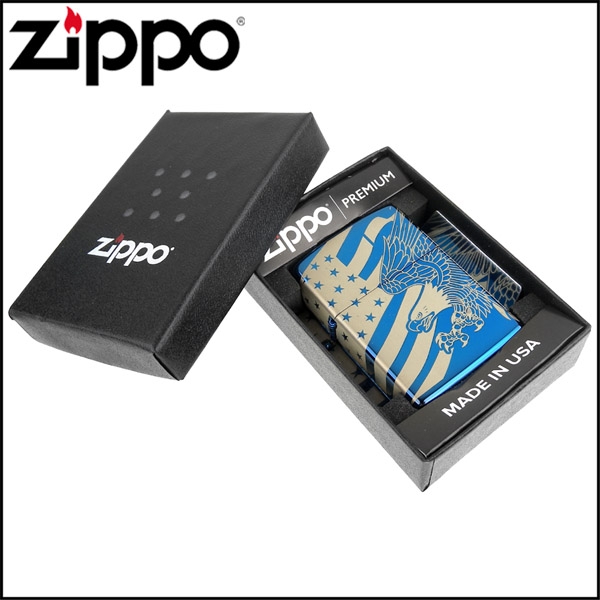 ZIPPO 美系~Patriotic Design-美國國旗鷹圖案-4面連續雷射雕刻加工