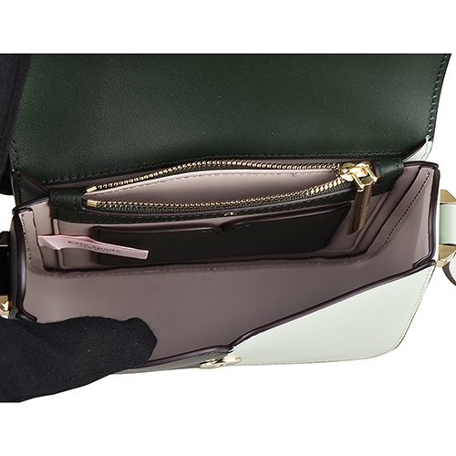 Kate Spade黑桃LOGO牛皮扣式斜背包(綠x深綠)