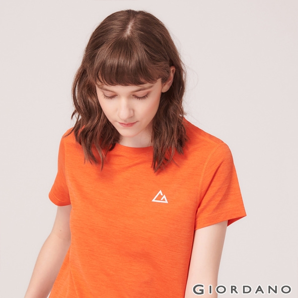 GIORDANO 女裝G-MOTION反光LOGO運動T恤-38 錦鯉橙