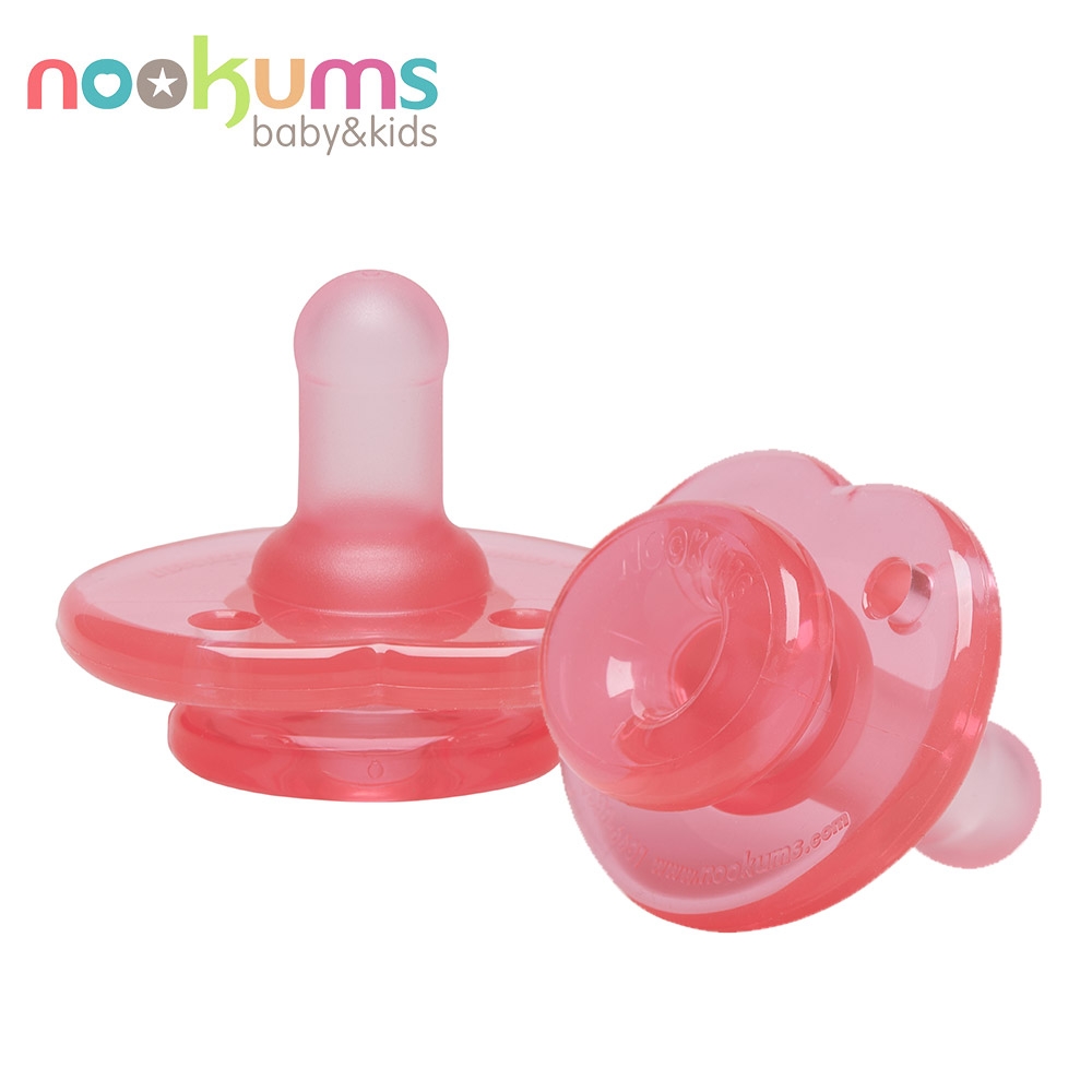 美國 nookums 仿母乳實感型矽膠奶嘴(2入組)-粉色