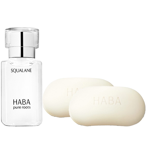 HABA 無添加主義 純海角鯊精純液I(30ml)+純淨絹泡石皂(80g)*2
