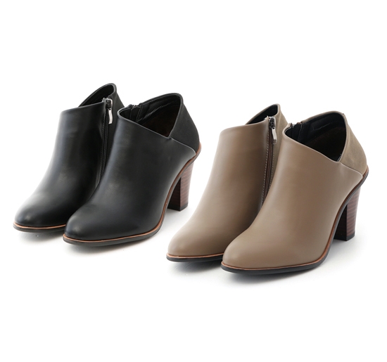 D+AF 優雅風尚.側V口拼接高跟短靴*黑 D+AF 優雅風尚.側V口拼接高跟短靴*黑