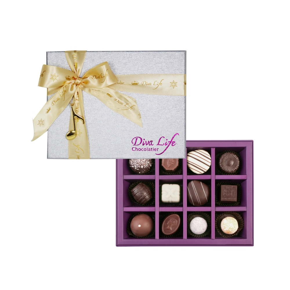 Diva Life 音樂聖誕 經典12入禮盒(比利時夾心巧克力)