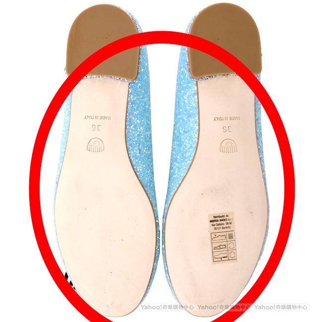 Chiara Ferragni 天空藍眨眼亮片樂福鞋-36號(展示品)