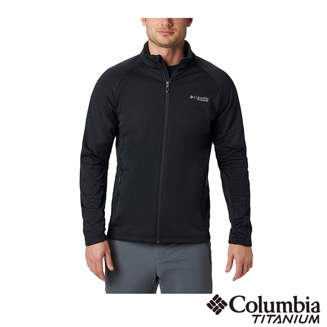 Columbia 哥倫比亞 男款- 鈦 防潑防風快排軟殼外套-黑色