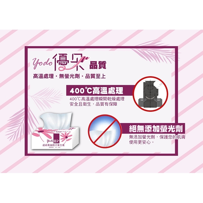 Yodo優朵超細柔抽取式花紋衛生紙150抽X14包/串