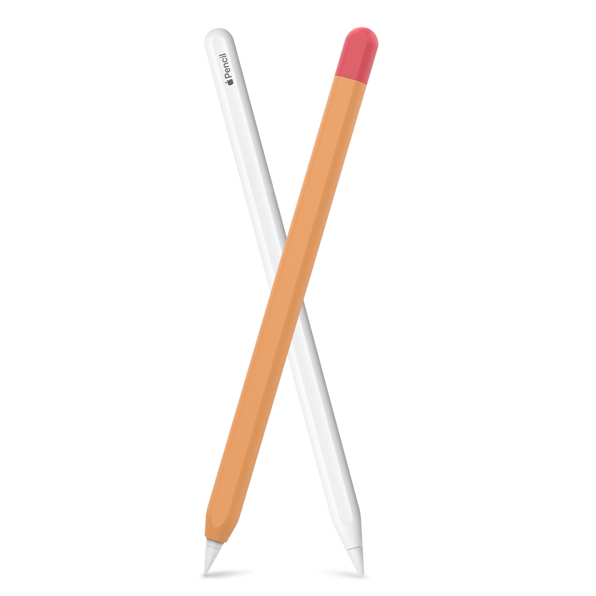 AHAStyle Apple Pencil 第二代專用 矽膠保護筆套 撞色款 橙+紅