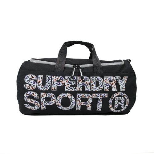 Superdry Sport 健身圓筒手提斜背包(黑色)