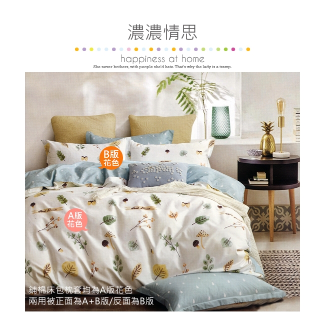 BEDDING-多款-100%棉雙人全鋪棉床包兩用被套四件組