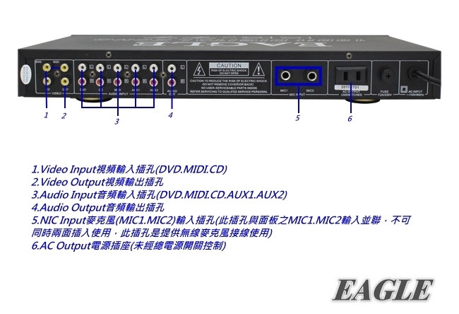 EAGLE專業級麥克風迴音混音器(EE-88)