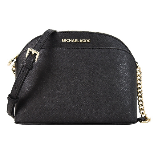 MICHAEL KORS EMMY素面防刮鍊帶斜背包(中/黑)(展示品)