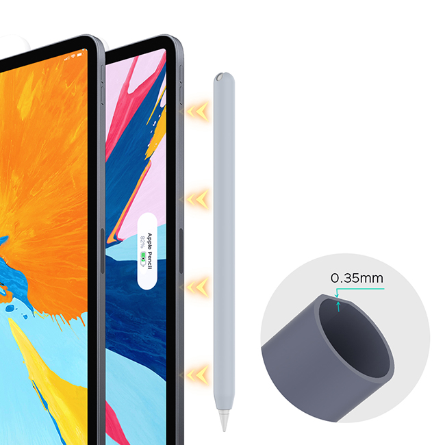 AHAStyle Apple Pencil 第二代專用 矽膠保護筆套 雙色2入 黑＋白