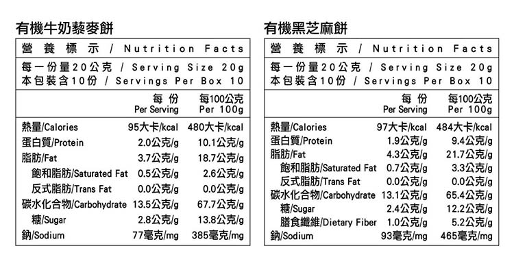 米森vilson有機雙享餅乾禮盒(20gx20包/盒)