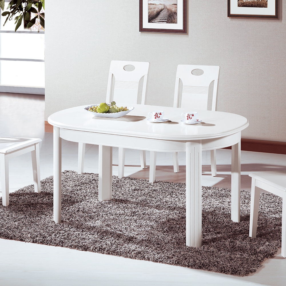 MUNA 羅莎琳4.6尺白色實木餐桌(不含椅) 140X85X76cm