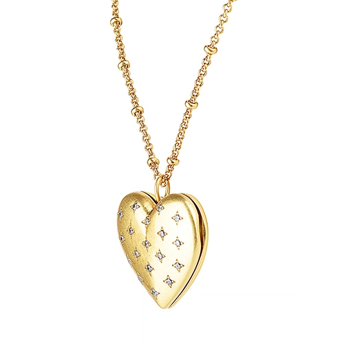 kate spade經典愛心設計鑽鑲飾項鍊(金)