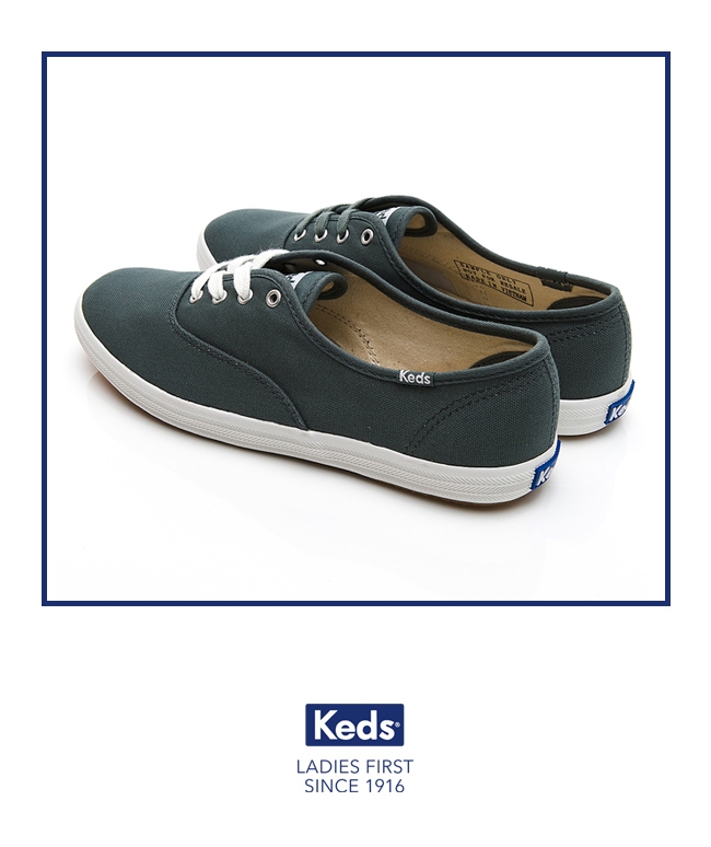 Keds CHAMPION 玩色經典綁帶休閒鞋-深綠