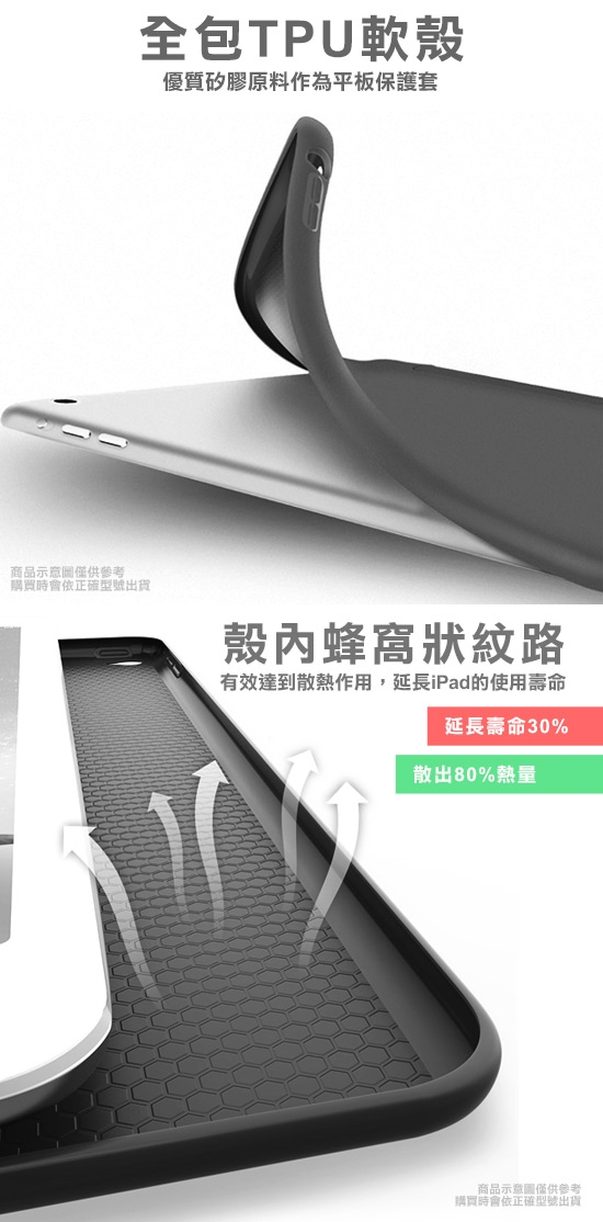 AISURE for iPad 2019 10.2吋豪華三折保護套+9H鋼化玻璃貼組合