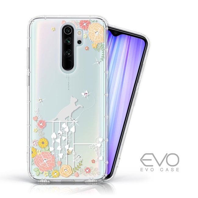 EVO CASE MI 紅米 Note 8 Pro 奧地利水鑽殼 - 貓咪戀曲