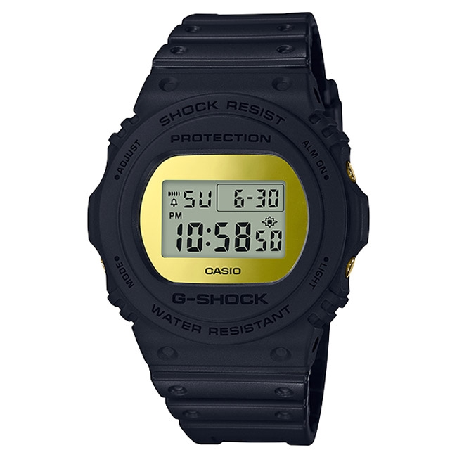 G-SHOCK 強悍霧面磨砂風格設計運動腕錶-金(DW-5700BBMB-1)/48.9m