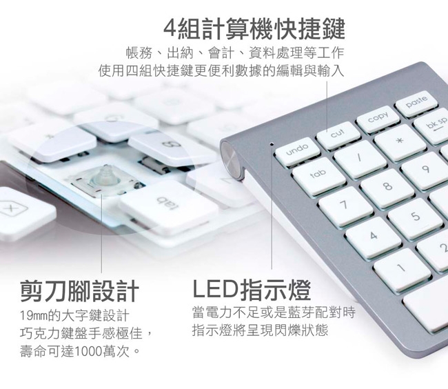 【morelife】藍牙數字鍵盤WKP-3030A