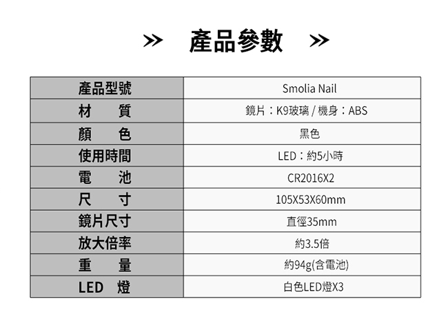 Smolia Nail 日本品牌LED放大鏡指甲剪