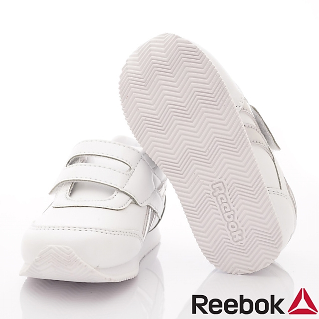 Reebok頂級童鞋 皮質炫銀邊飾運動鞋款 NI022白(寶寶段)