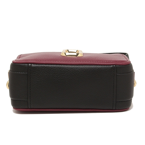 MARC JACOBS The Softshot The 21雙層拉鍊皮革肩背斜背包 酒紅