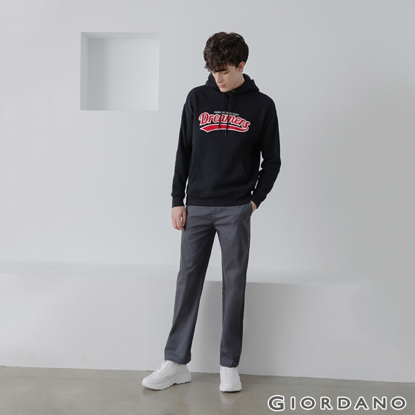 GIORDANO 男裝 Dreamers系列復古風連帽T恤-03 標誌黑