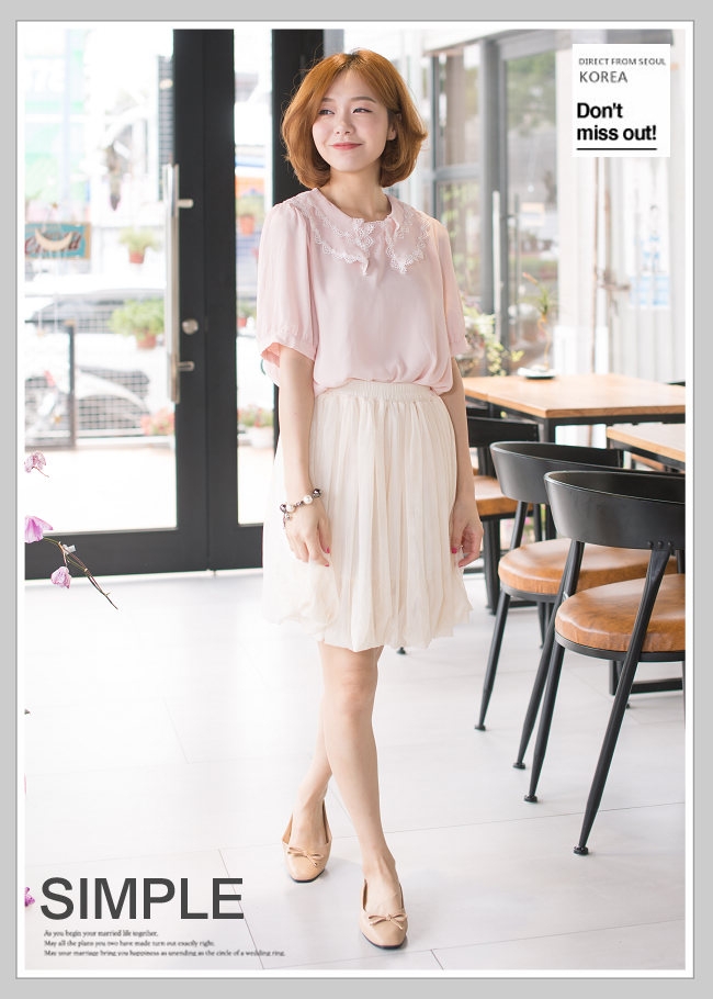 River-Moon都會優雅 金墜朵結V口後拉帶方頭鞋-杏