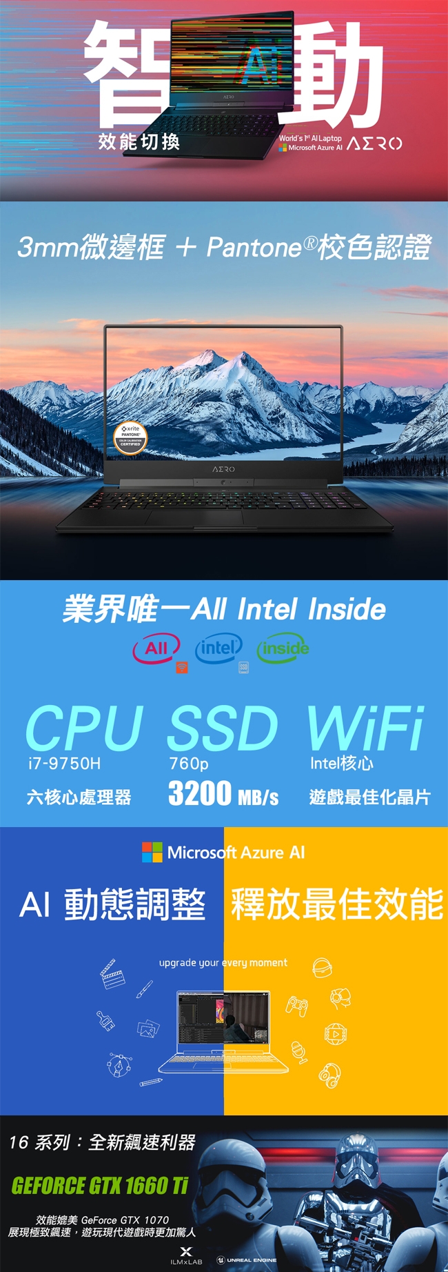 AERO 15 Classic 電競筆電 i7-9750H / GTX1660Ti 6G