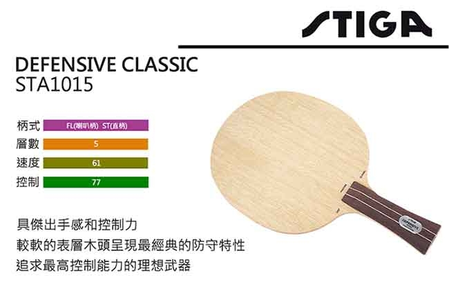 STIGA DEFENSIVE CLASSIC 桌球拍 STA1015