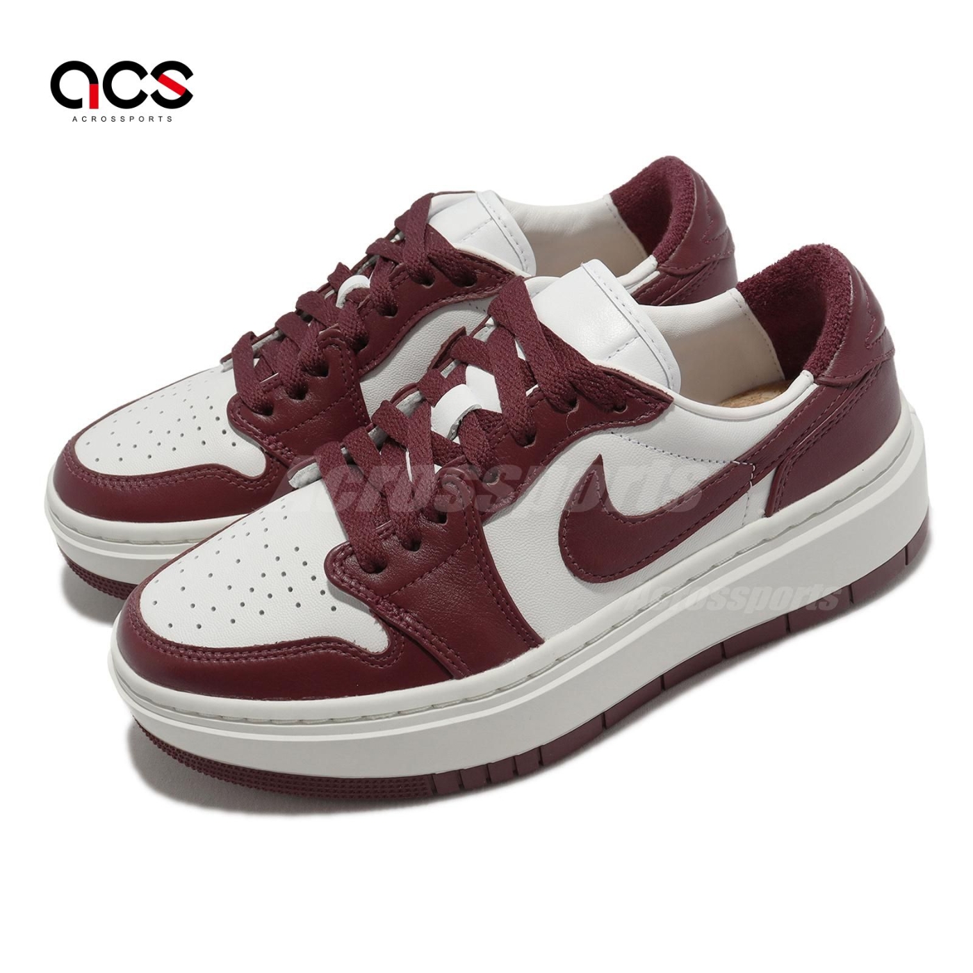 Nike 休閒鞋Air Jordan 1 Elevate Low 白酒紅女鞋厚底增高1代AJ1