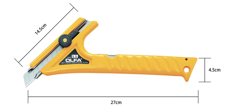 日本製造OLFA省力長桿大型美工刀長柄大型切割刀1B螺紋鎖LL型替刃18mm