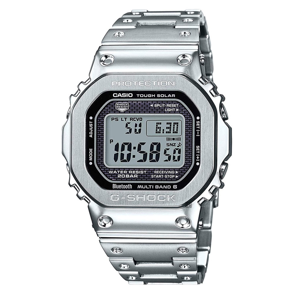 CASIO 卡西歐G-SHOCK 全金屬太陽能電波手錶-銀GMW-B5000D-1 | G-SHOCK