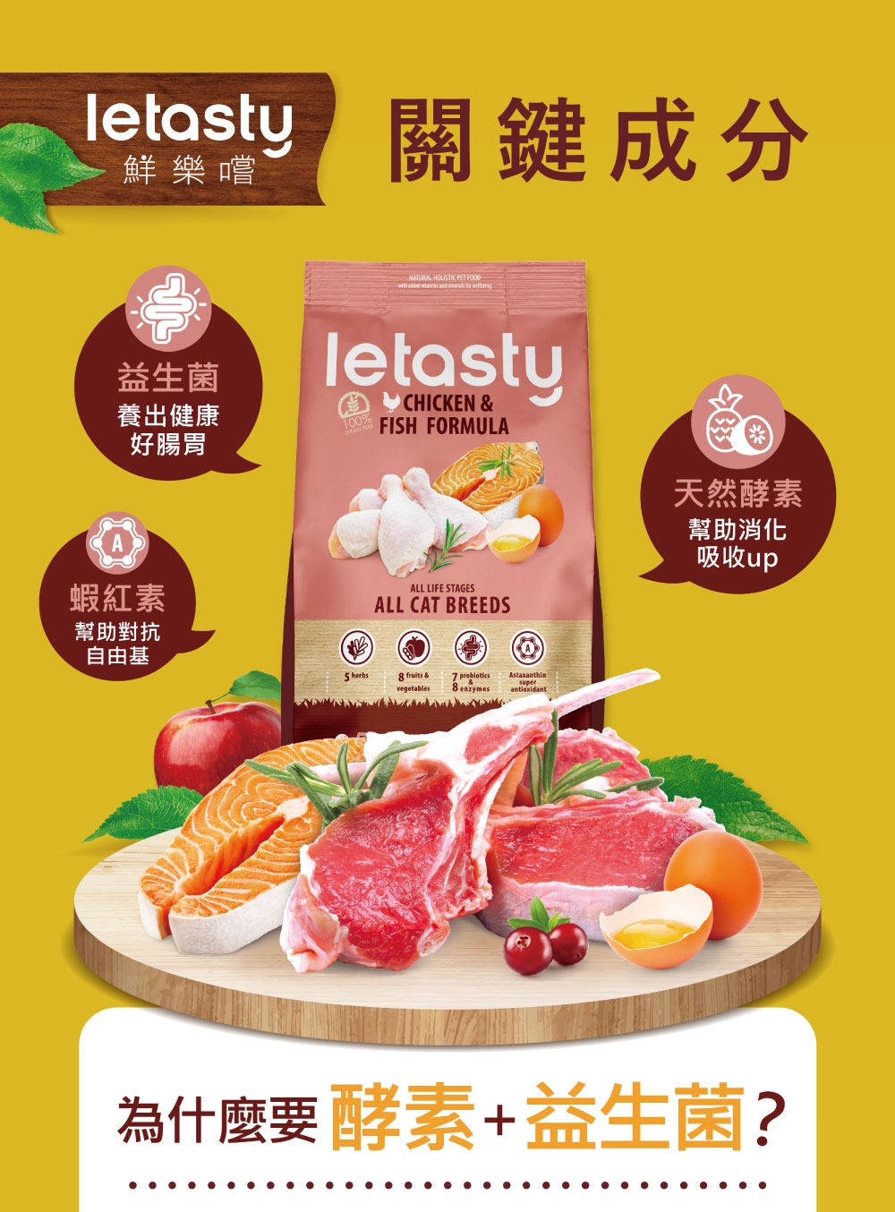 letastyA|䦨NATURAL   q͵ CHICKEN &iXd100%FISH FORMULAnzGUܦۥѰALL LIFE STAGESALL CAT BREEDS herbs fruits &7 probioticsAstaxanthinvegetables enzymes antioxidantѵMïUƧlupnï+q͵