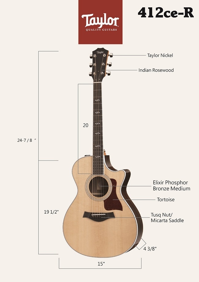 新発売の 【限定20本製造】Taylor 412ce Japan LTD 2013