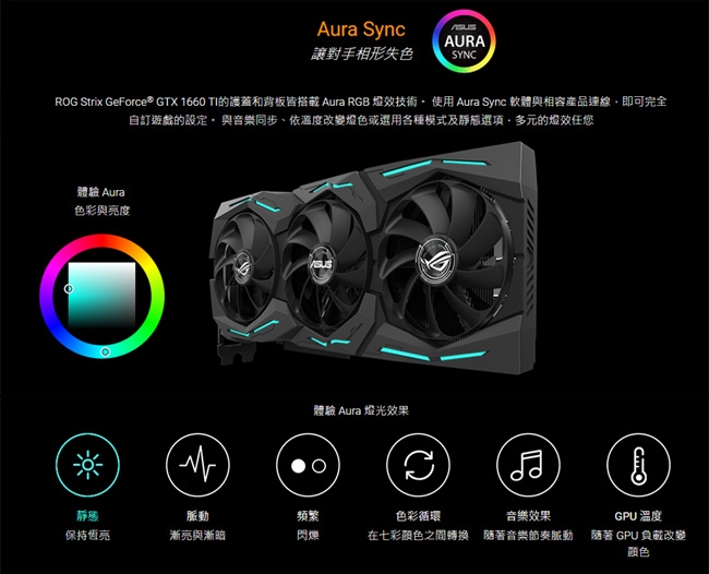 (無卡分期12期)華碩ROG-STRIX-GTX1660TI-O6G-GAMING顯示卡